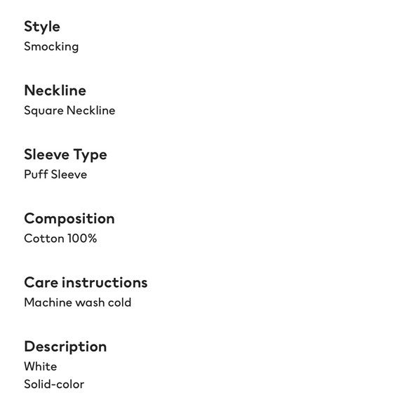 🛍 H&M Puff-sleeved Square-neck Cotton Top Shirt - Picture 7 of 7